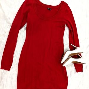Red sweater dress